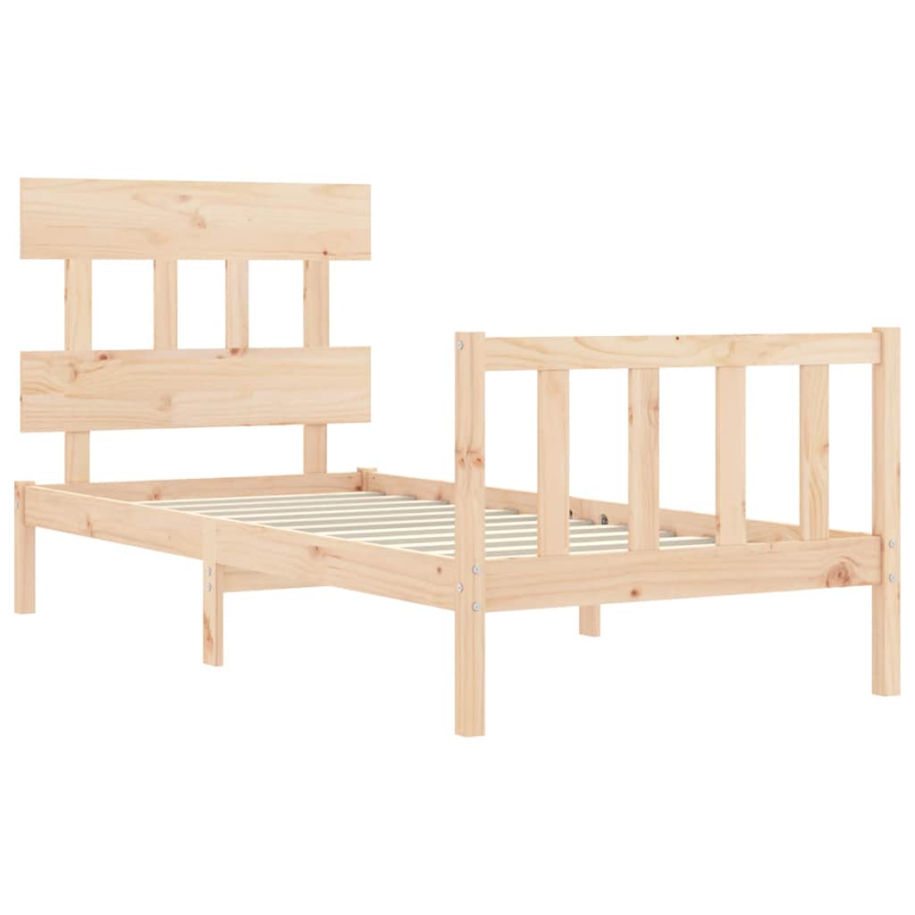 Bed Frame without Mattress Single Solid Wood Pine