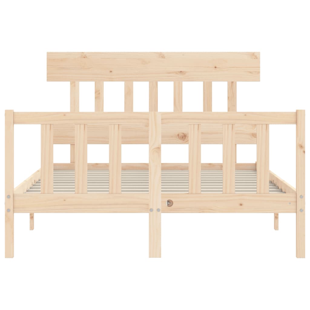 Bed Frame without Mattress Double Solid Wood Pine