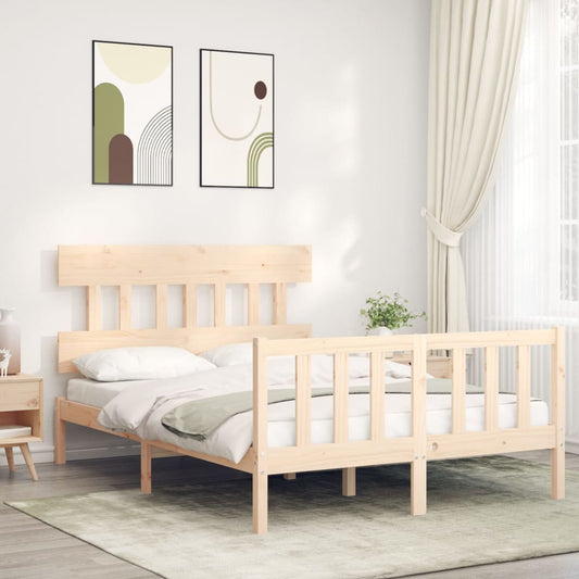 Bed Frame without Mattress 140x190 cm Solid Wood Pine