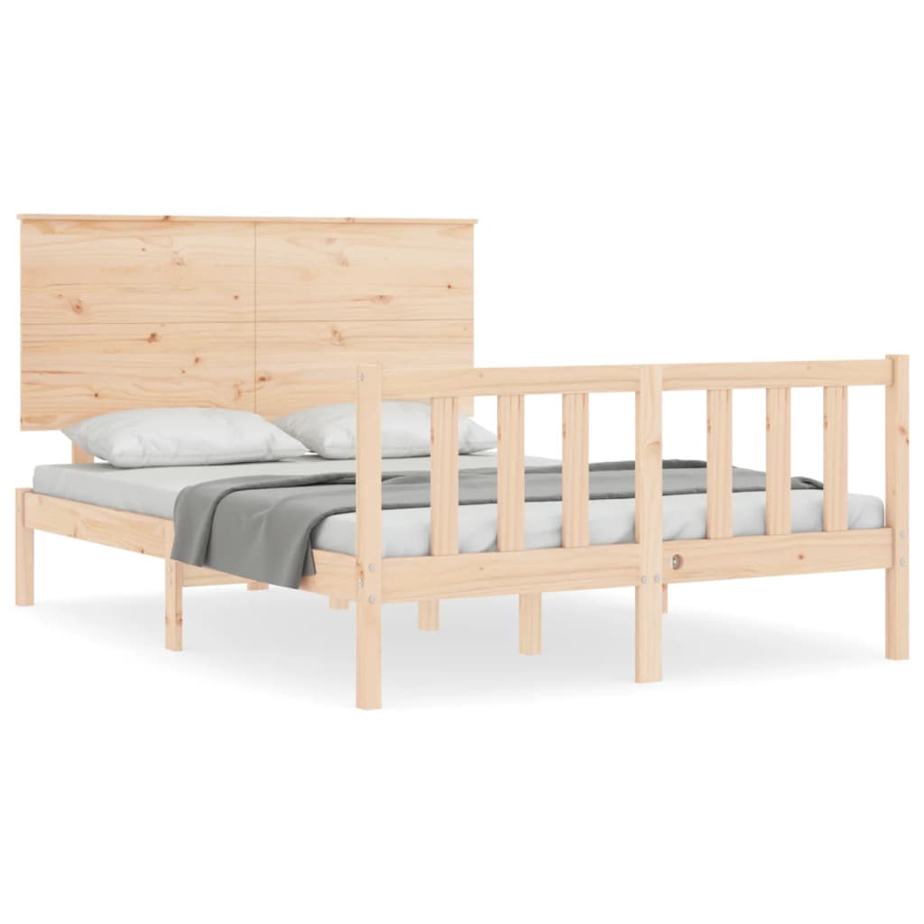 Bed Frame without Mattress 140x190 cm Solid Wood Pine