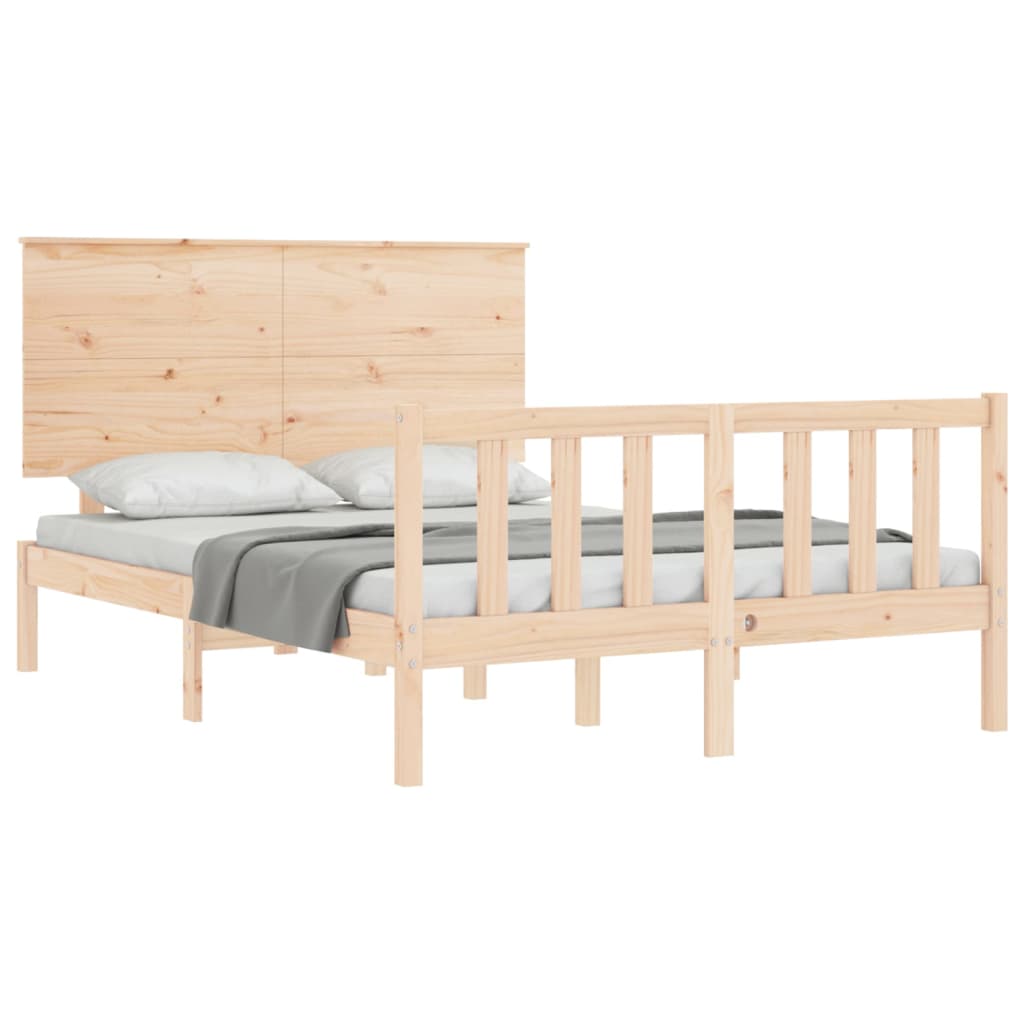 Bed Frame without Mattress 140x190 cm Solid Wood Pine
