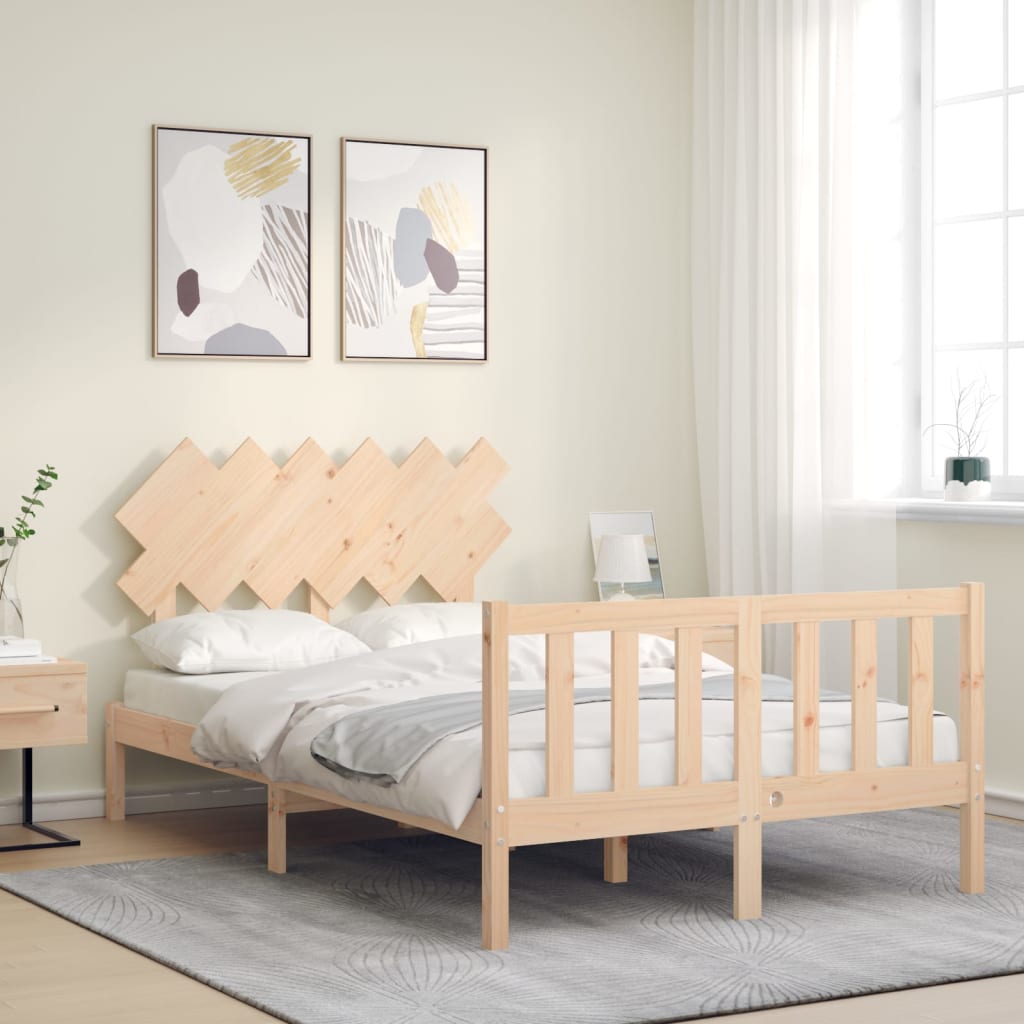 Bed Frame without Mattress Small Double Solid Wood Pine