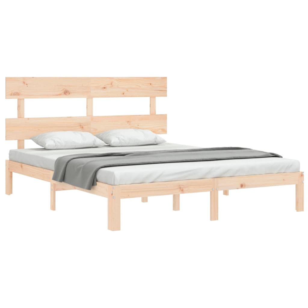 Bed Frame without Mattress King Size Solid Wood Pine