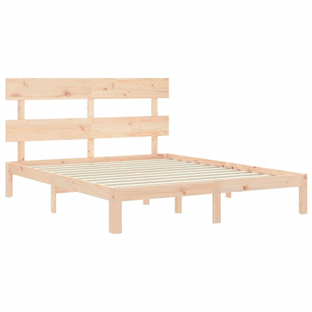 Bed Frame without Mattress King Size Solid Wood Pine