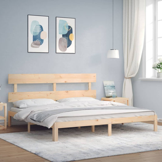 Bed Frame without Mattress 200x200 cm Solid Wood Pine