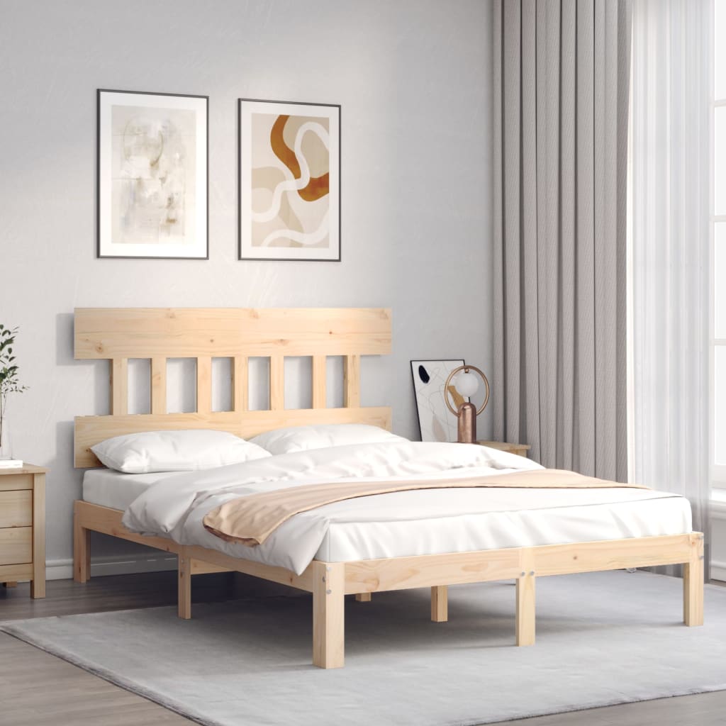 Bed Frame without Mattress Small Double Solid Wood Pine