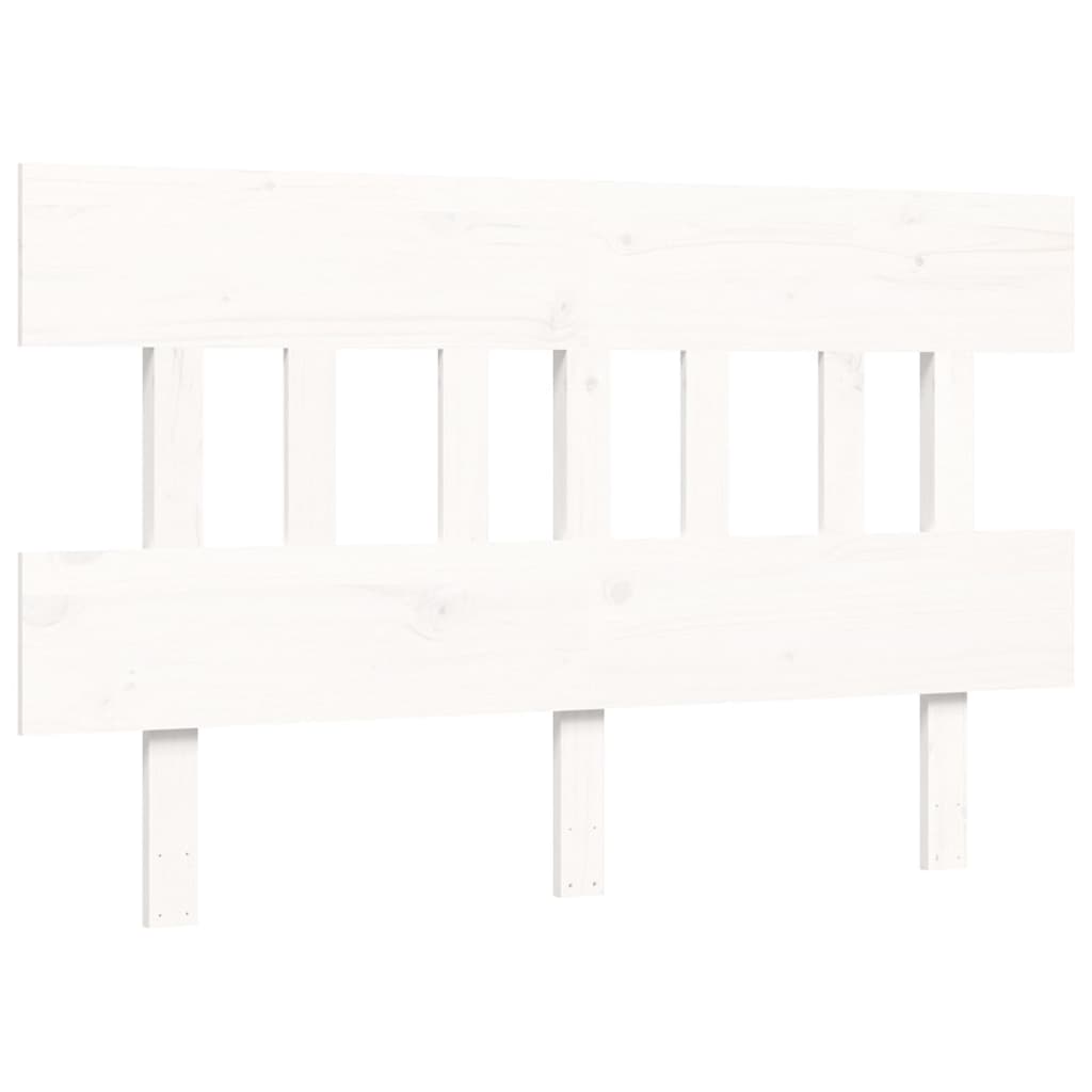 Bed Frame without Mattress White Small Double Solid Wood Pine