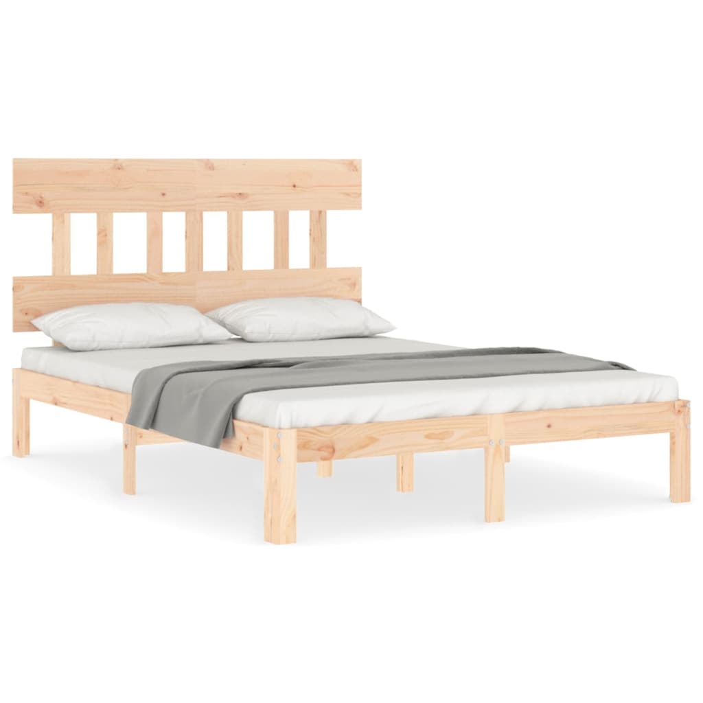 Bed Frame without Mattress Double Solid Wood Pine