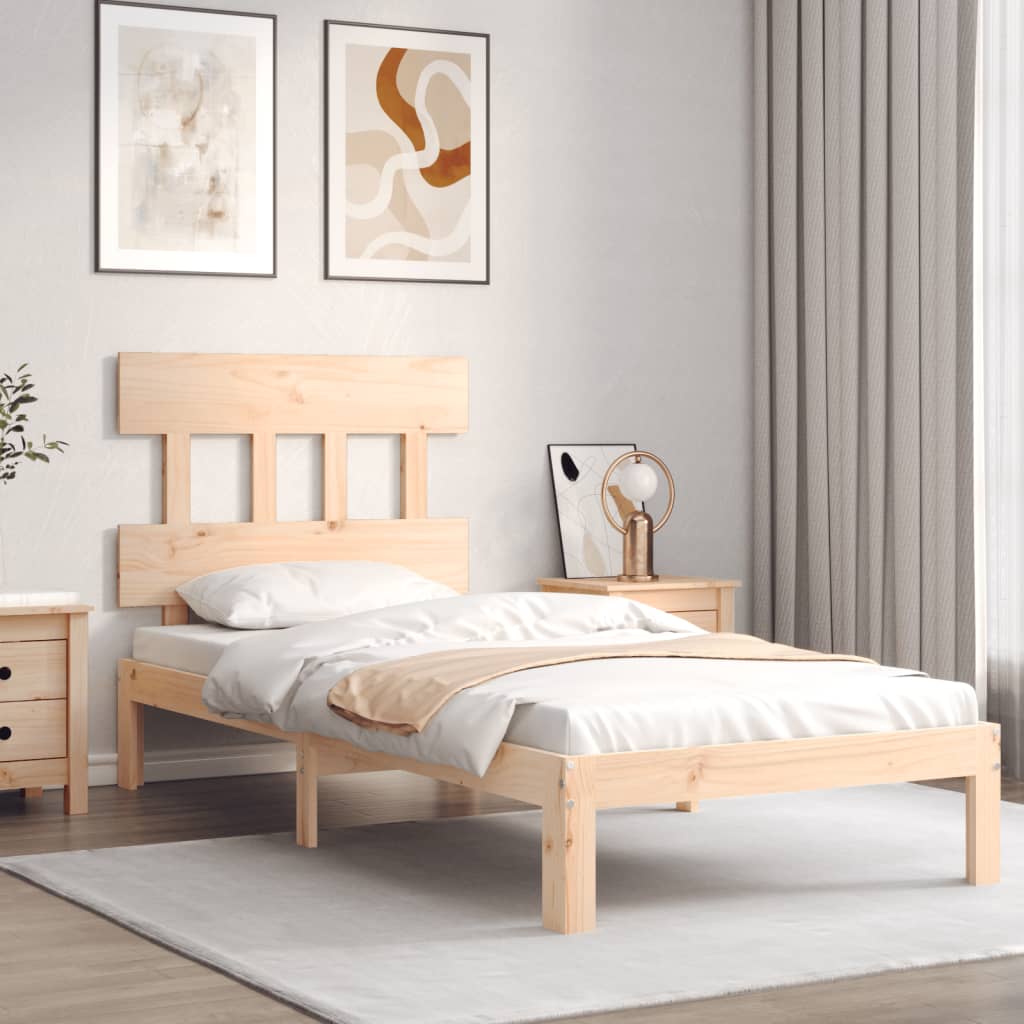 Bed Frame without Mattress 90x200 cm Solid Wood Pine
