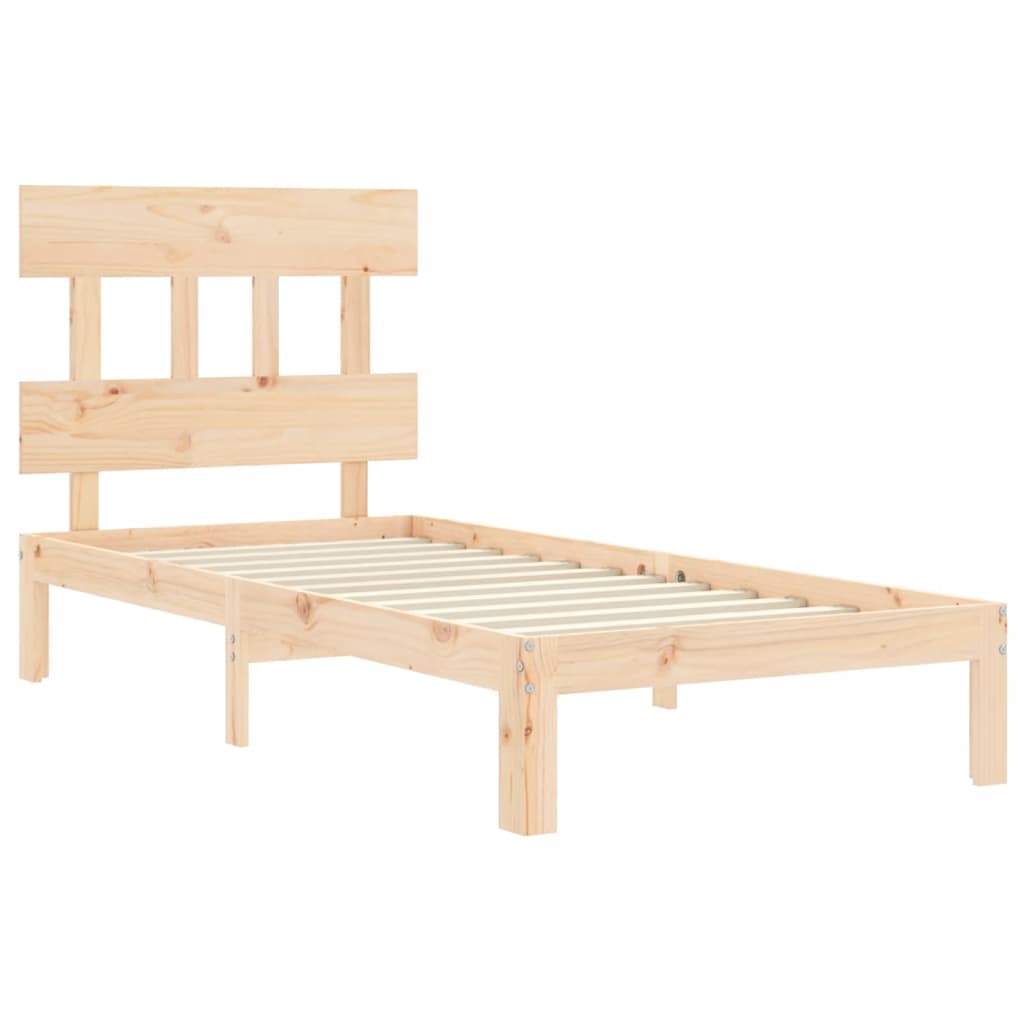 Bed Frame without Mattress 90x200 cm Solid Wood Pine