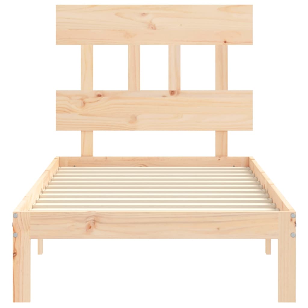 Bed Frame without Mattress 90x200 cm Solid Wood Pine