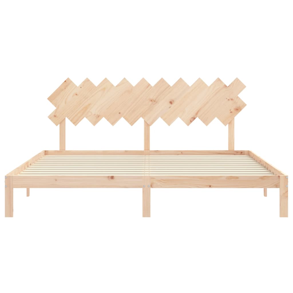 Bed Frame without Mattress 200x200 cm Solid Wood Pine