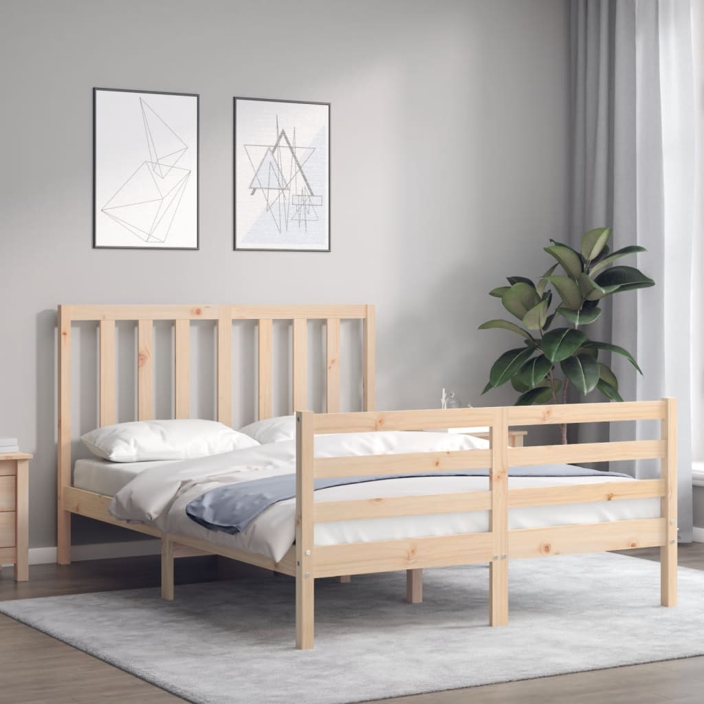 Bed Frame without Mattress Small Double Solid Wood Pine