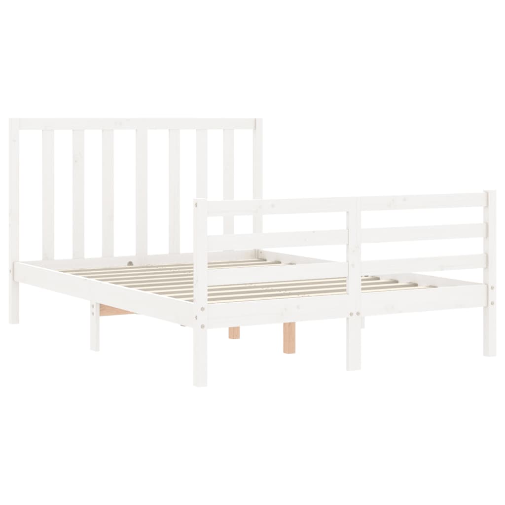 Bed Frame without Mattress White 140x200 cm Solid Wood Pine