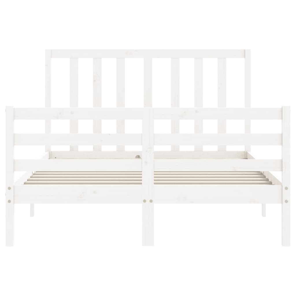 Bed Frame without Mattress White 140x200 cm Solid Wood Pine