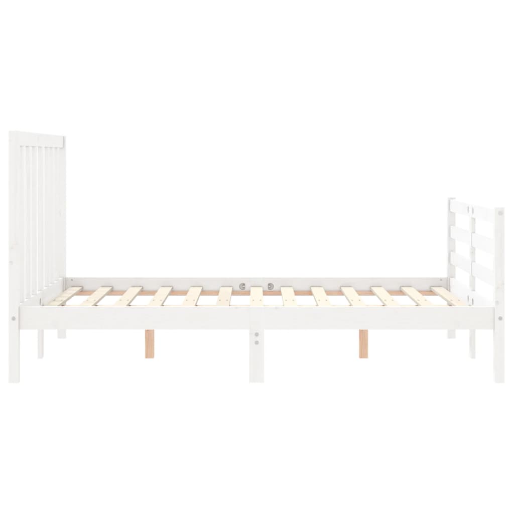Bed Frame without Mattress White 140x200 cm Solid Wood Pine