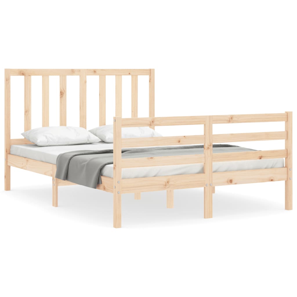 Bed Frame without Mattress 140x190 cm Solid Wood Pine