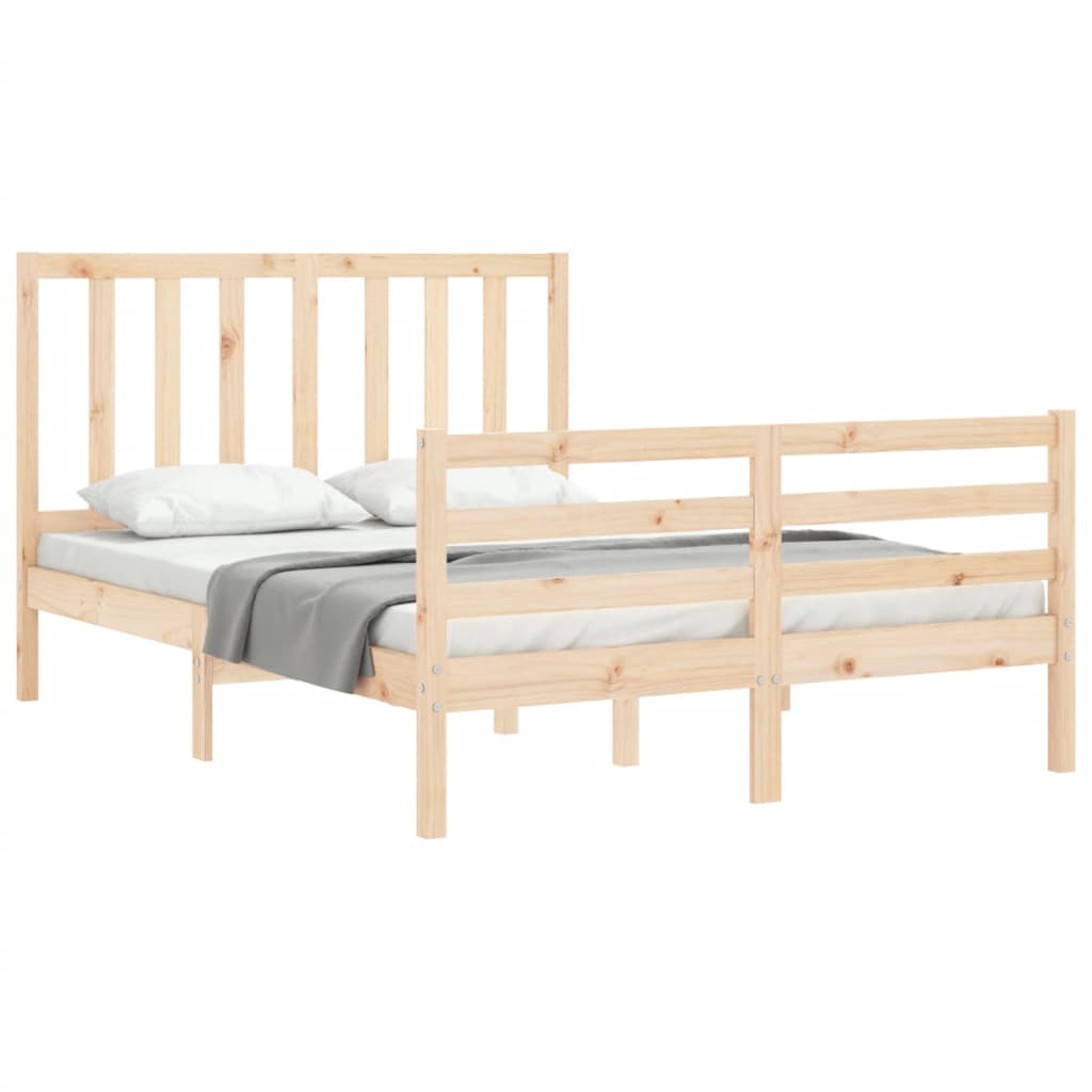 Bed Frame without Mattress 140x190 cm Solid Wood Pine