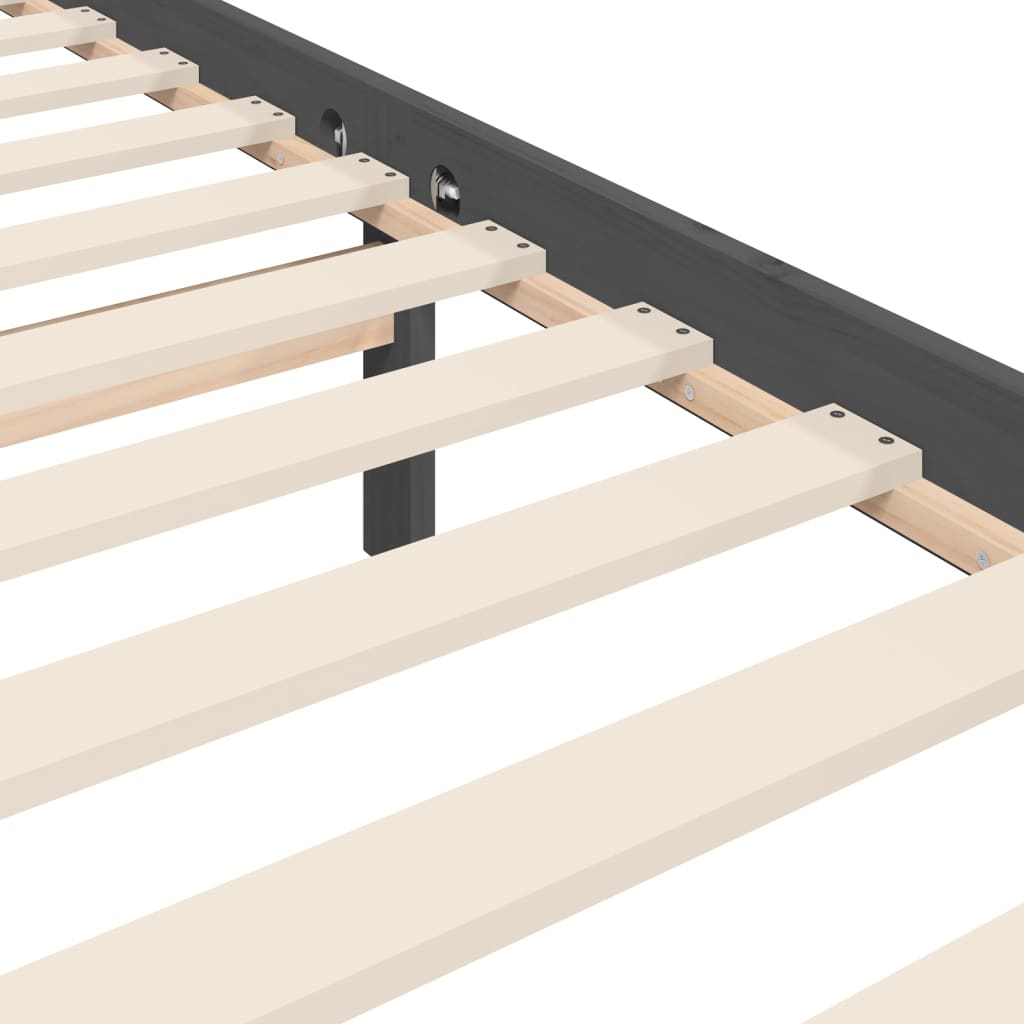 Bed Frame without Mattress Grey 200x200 cm Solid Wood Pine