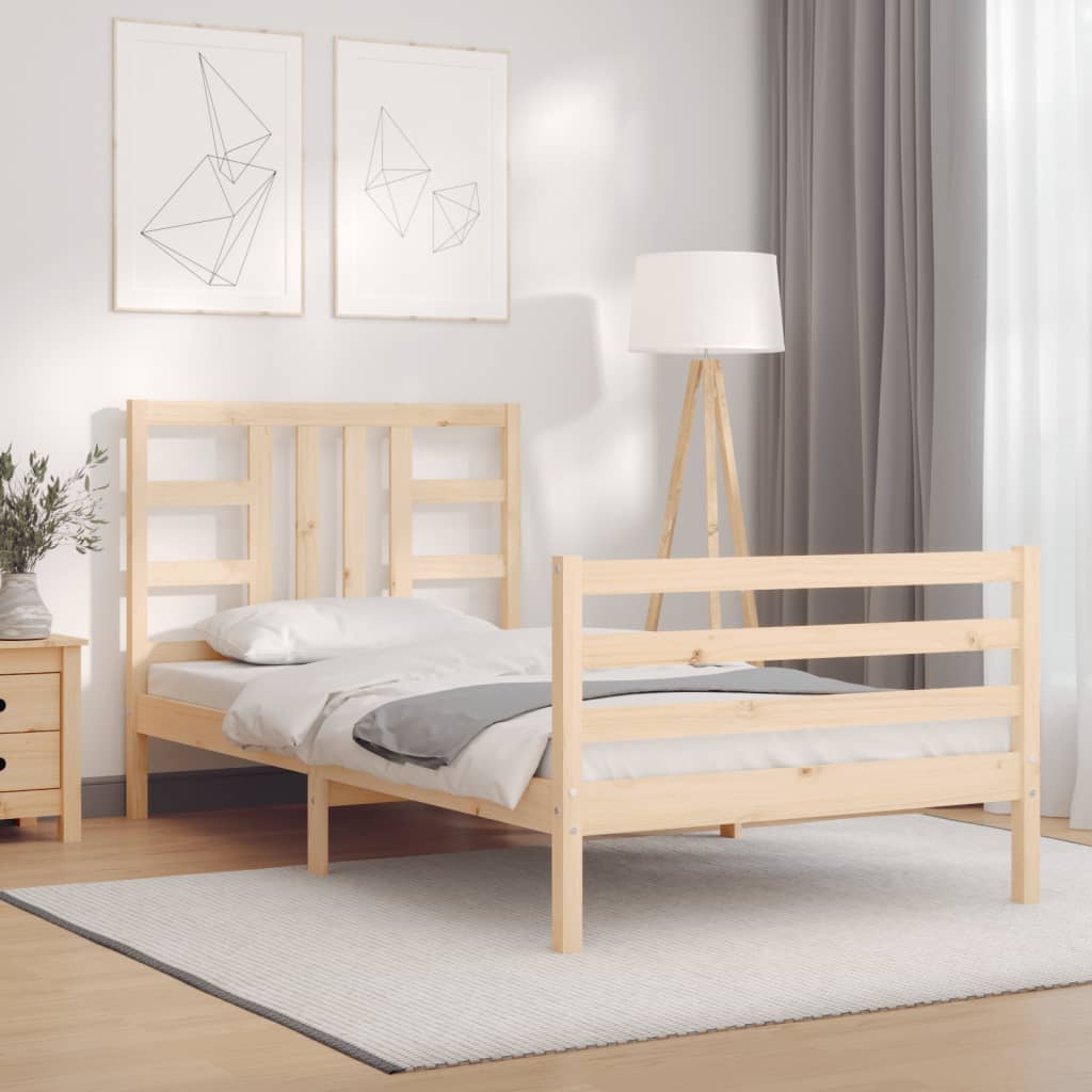 Bed Frame without Mattress 90x200 cm Solid Wood Pine