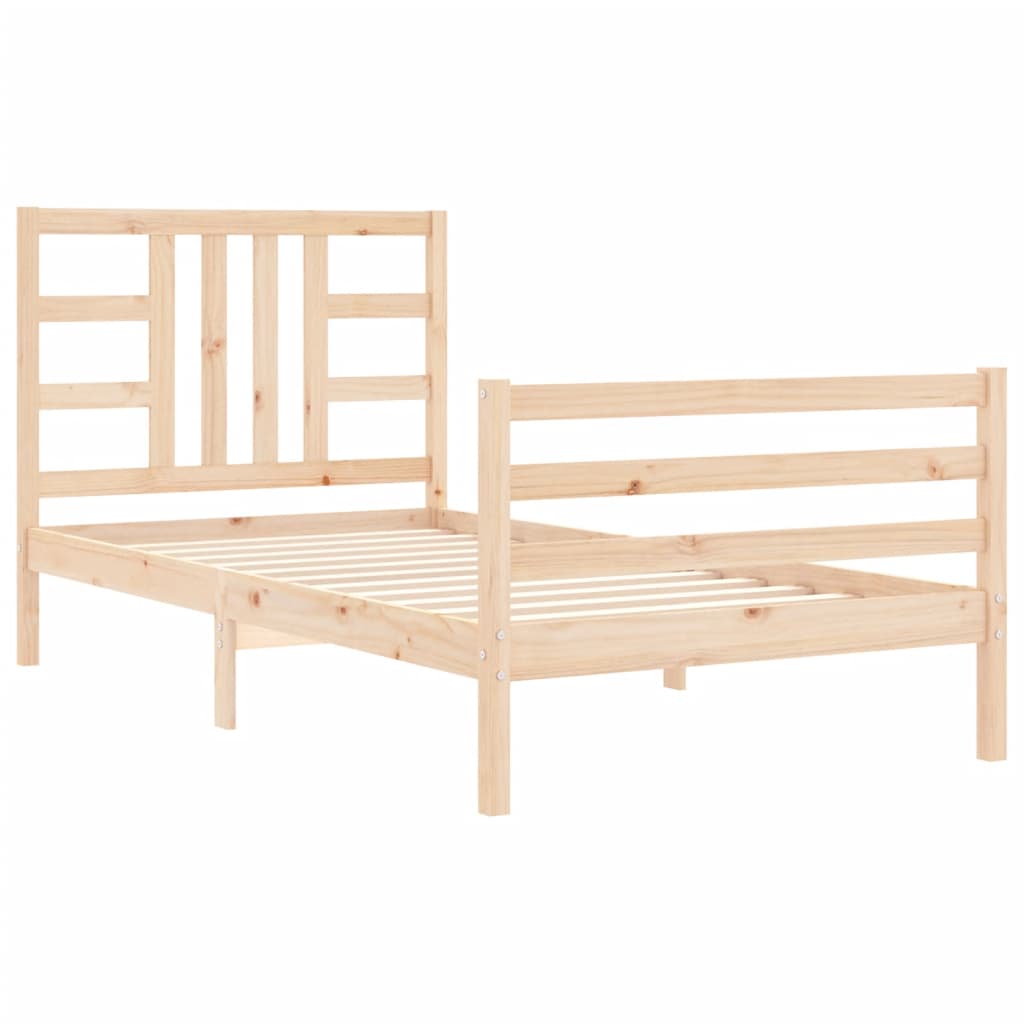 Bed Frame without Mattress 90x200 cm Solid Wood Pine
