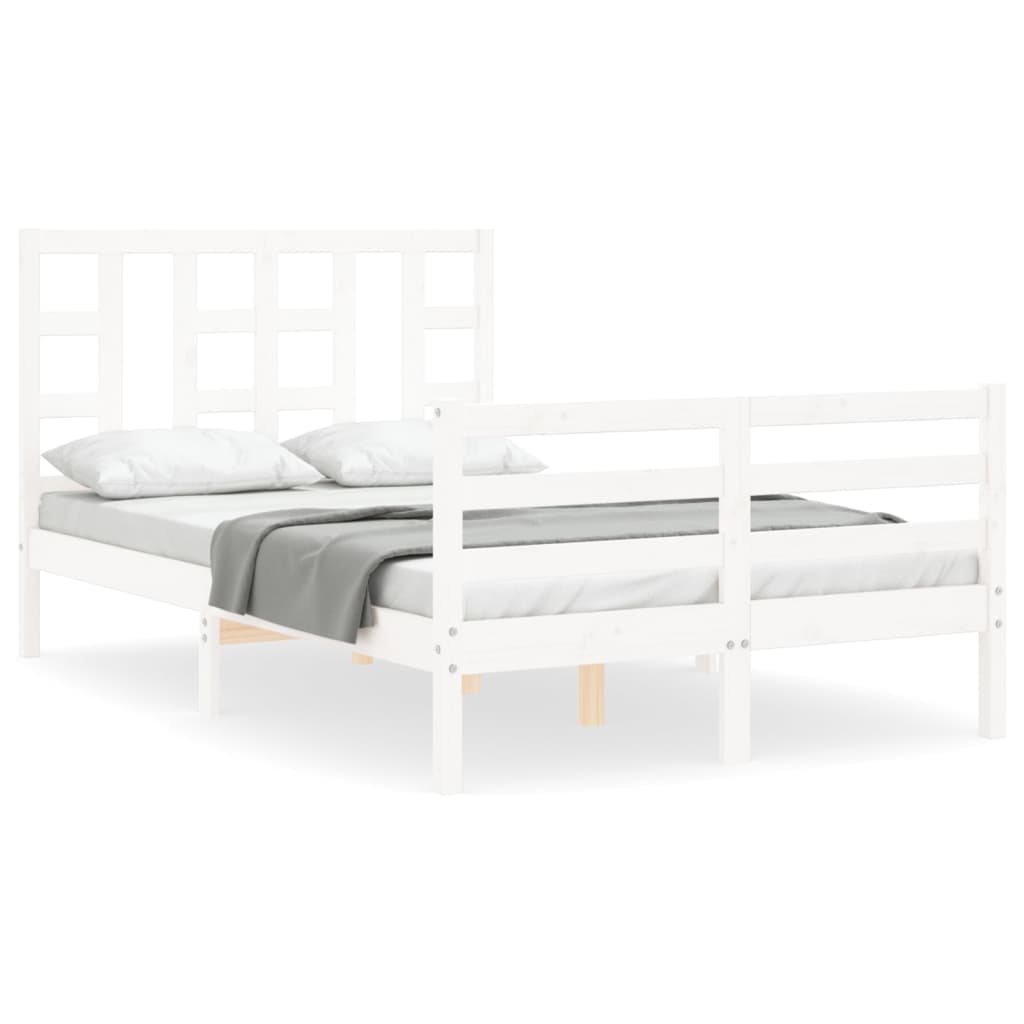 Bed Frame without Mattress White 120x200 cm Solid Wood
