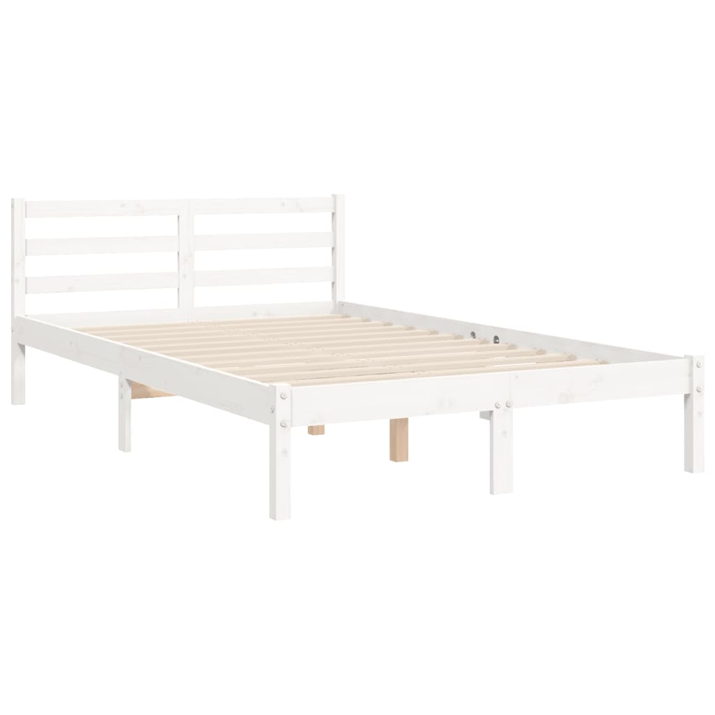 Bed Frame without Mattress White 120x200 cm Solid Wood