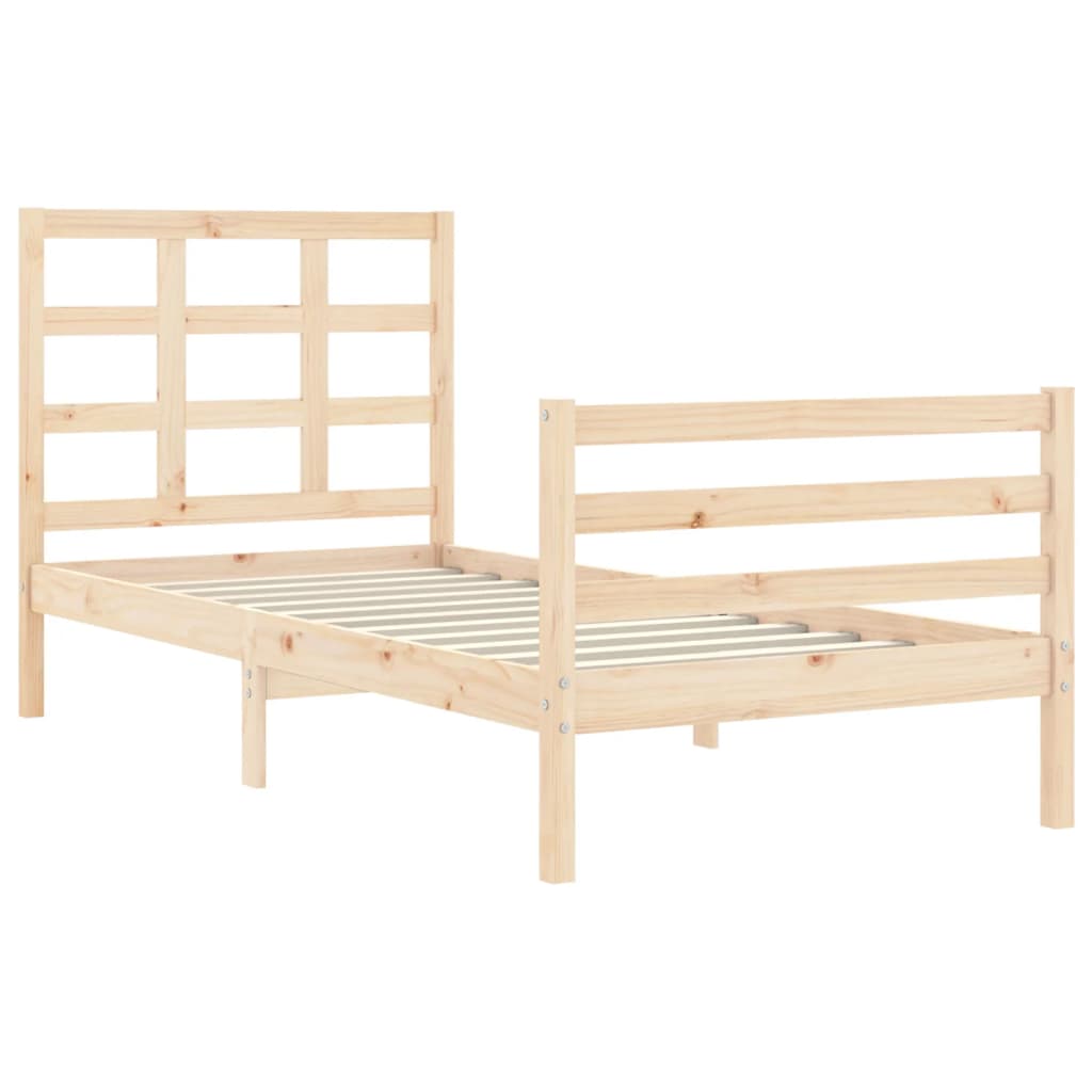 Bed Frame without Mattress 100x200 cm Solid Wood