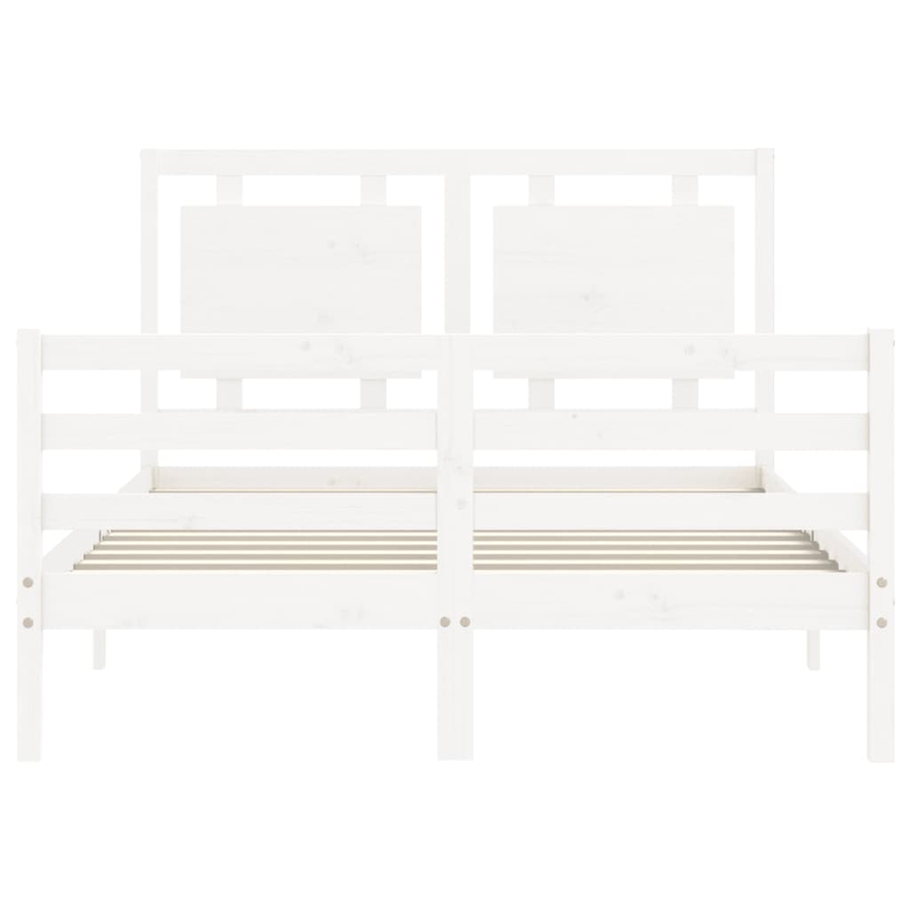 Bed Frame without Mattress White Small Double Solid Wood