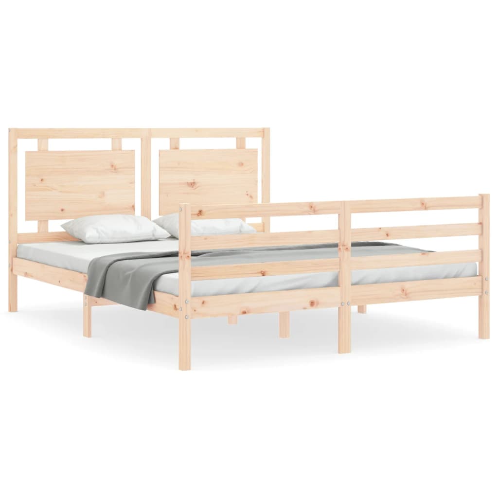 Bed Frame without Mattress King Size Solid Wood
