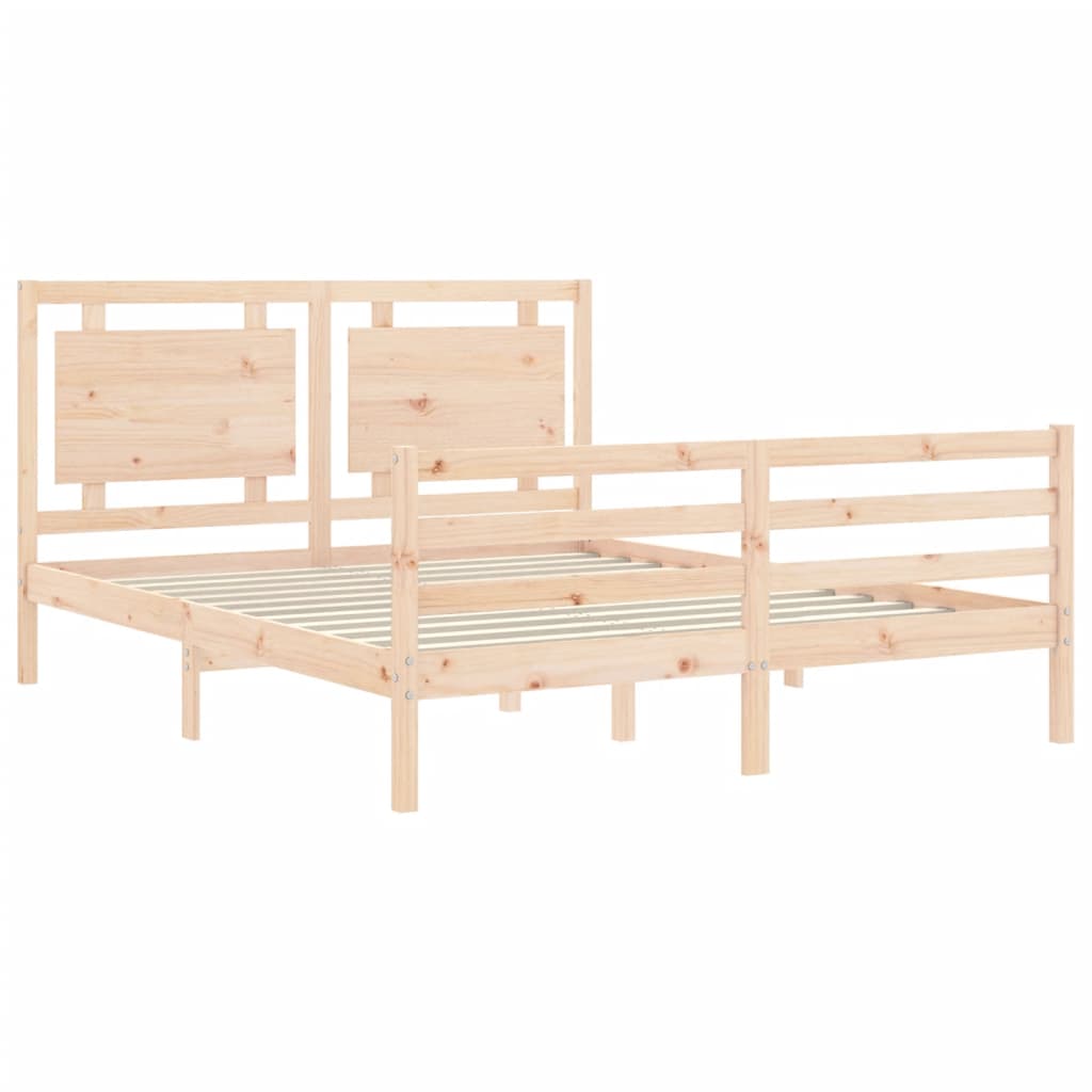 Bed Frame without Mattress King Size Solid Wood