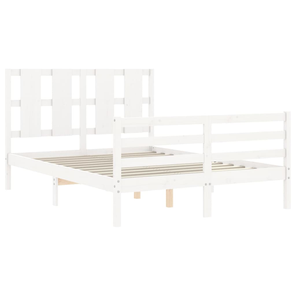 Bed Frame without Mattress White 120x200 cm Solid Wood