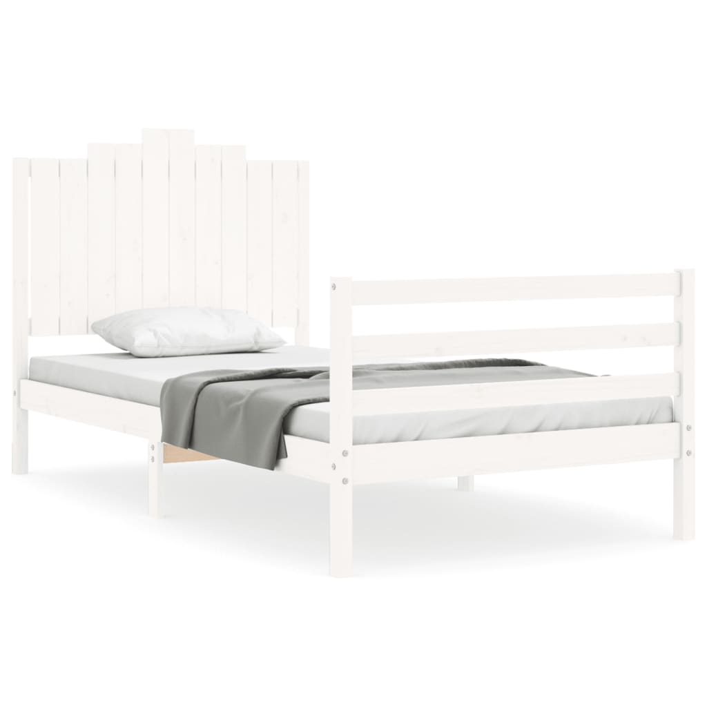 Bed Frame without Mattress White 100x200 cm Solid Wood