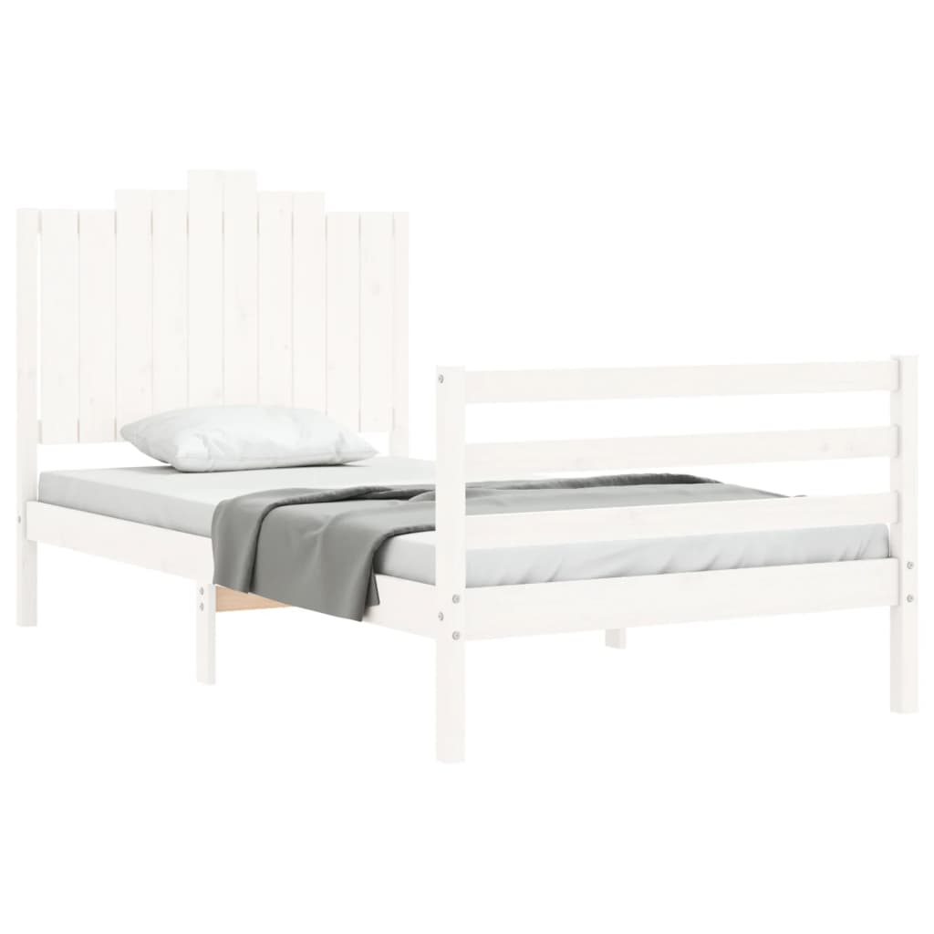 Bed Frame without Mattress White 100x200 cm Solid Wood