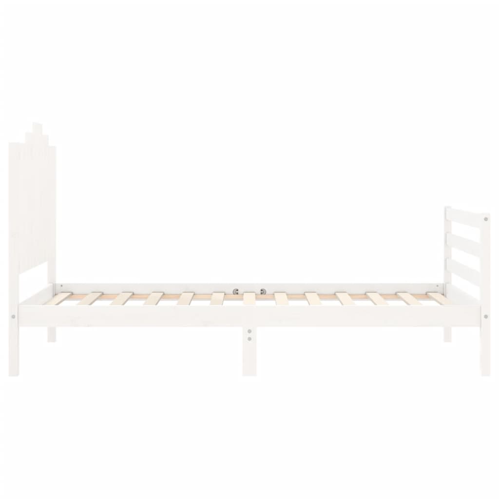 Bed Frame without Mattress White 100x200 cm Solid Wood