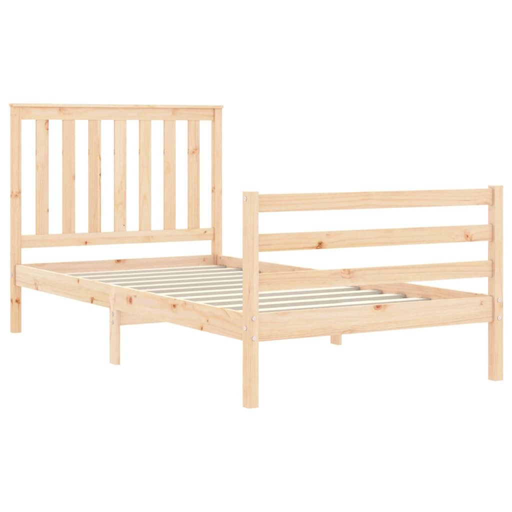 Bed Frame without Mattress 100x200 cm Solid Wood