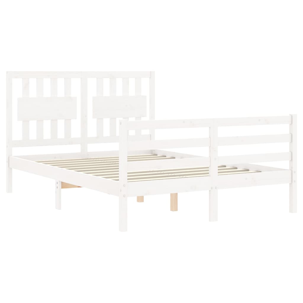 Bed Frame without Mattress White 120x200 cm Solid Wood