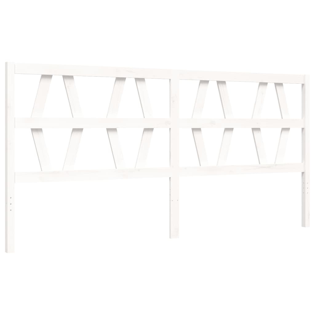Bed Frame without Mattress White 200x200 cm Solid Wood