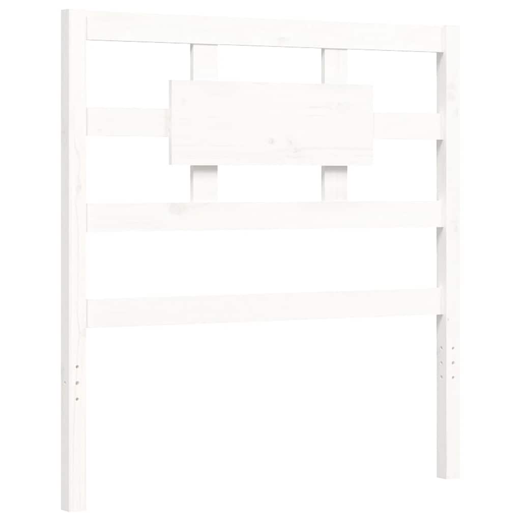 Bed Frame without Mattress White Single Solid Wood