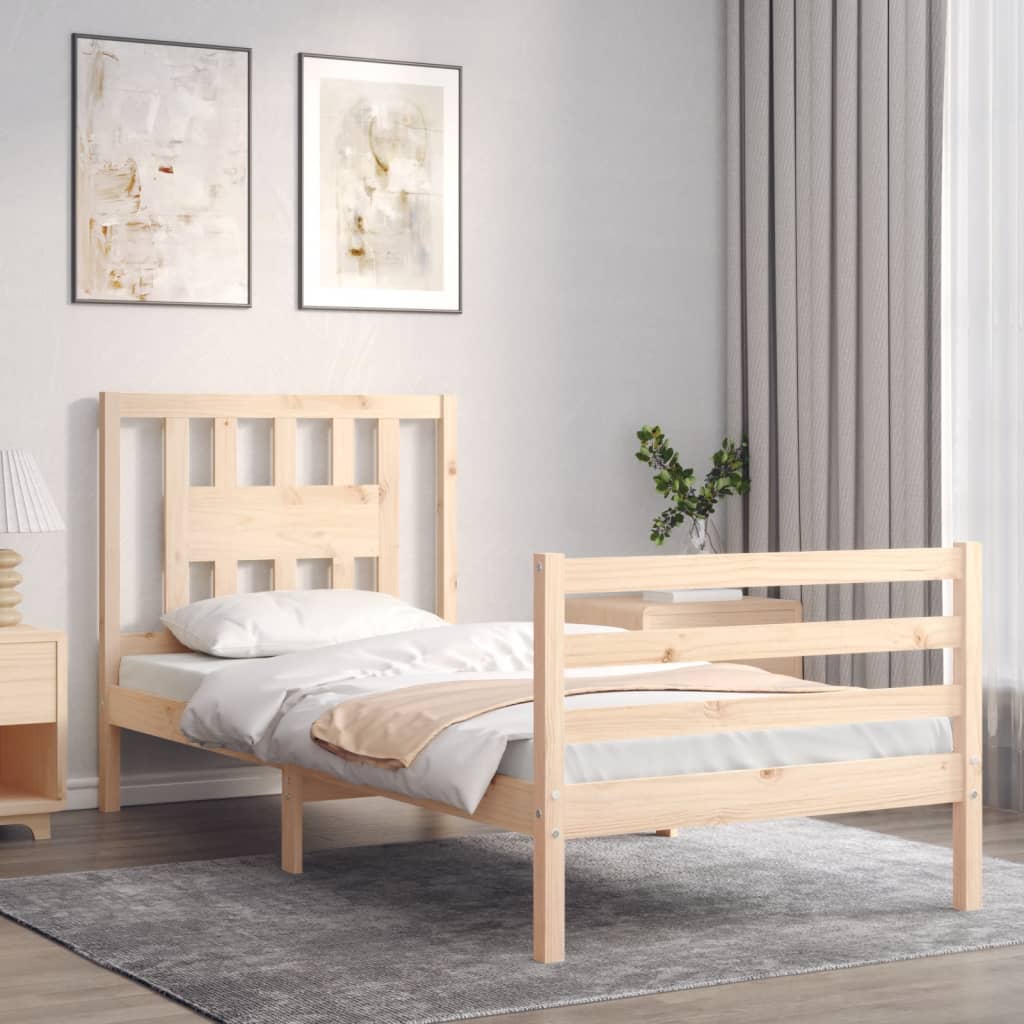 Bed Frame without Mattress Single Solid Wood