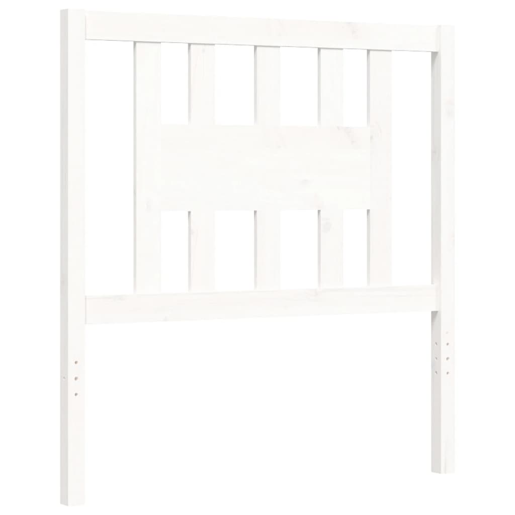Bed Frame without Mattress White Single Solid Wood