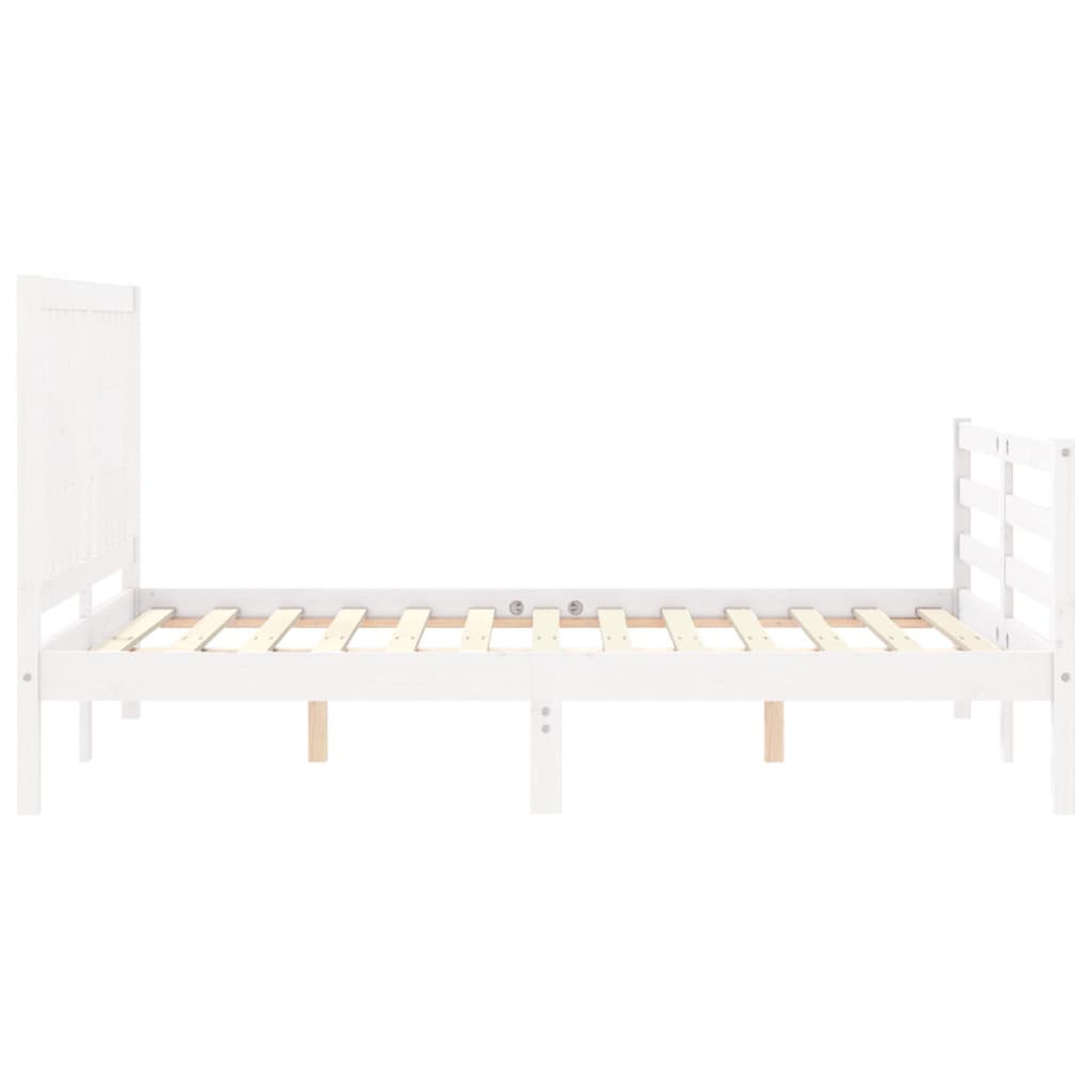 Bed Frame without Mattress White Small Double Solid Wood
