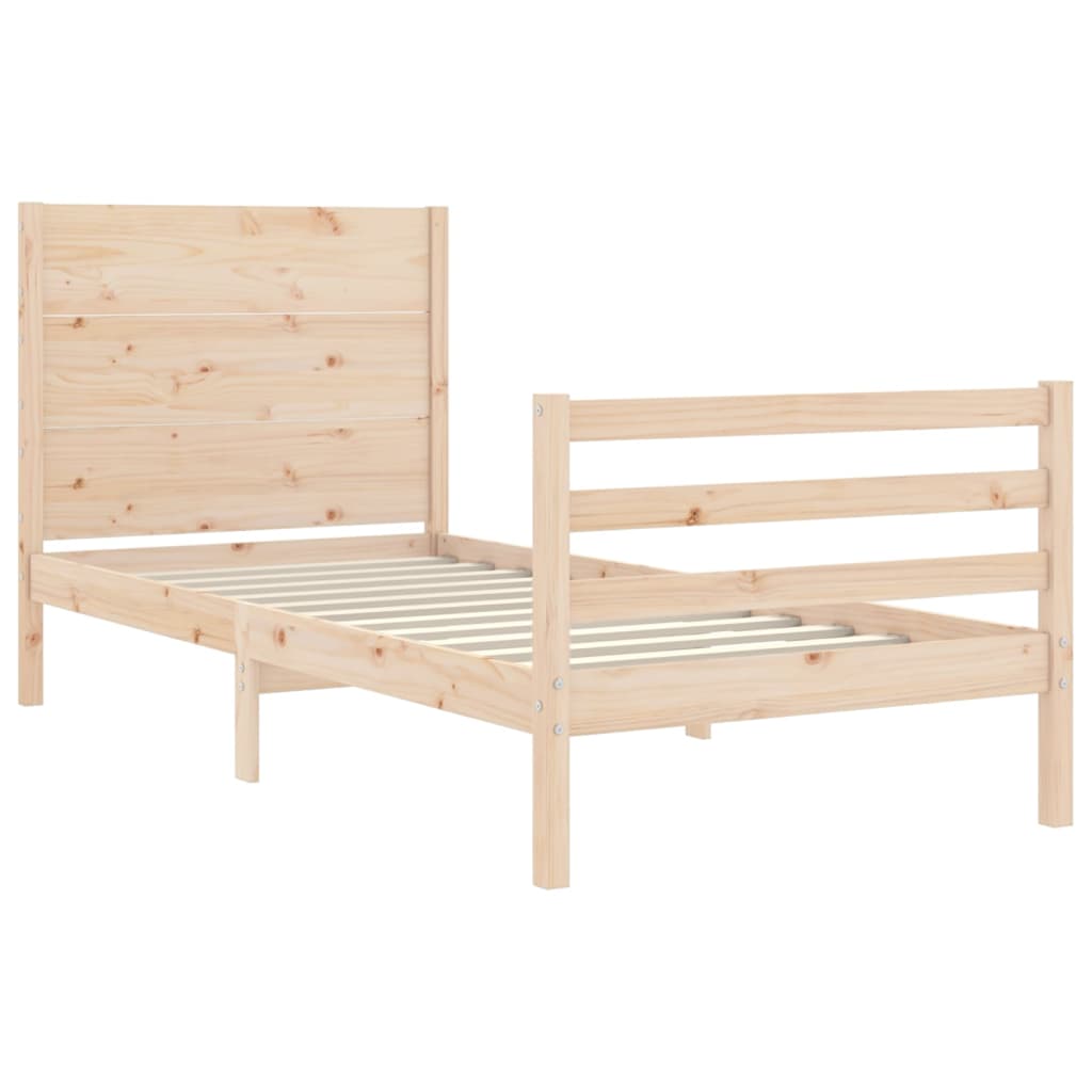 Bed Frame without Mattress Small Single Solid Wood