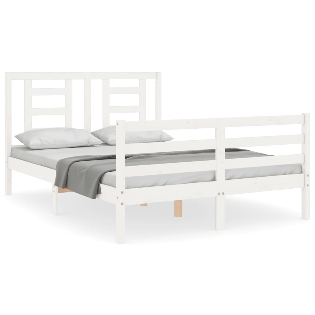 Bed Frame without Mattress White 140x200 cm Solid Wood
