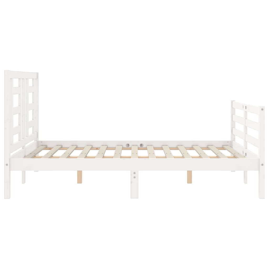 Bed Frame without Mattress White 140x200 cm Solid Wood