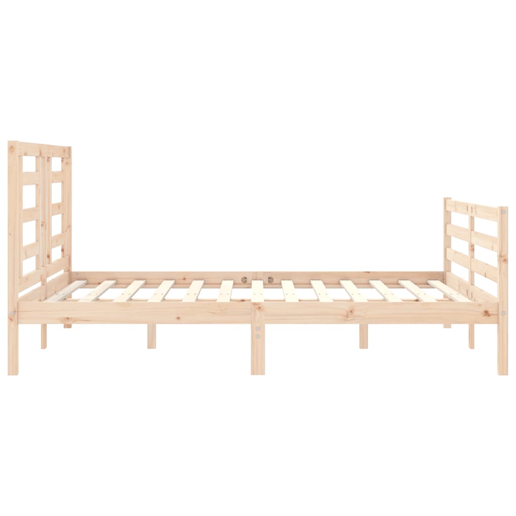 Bed Frame without Mattress King Size Solid Wood