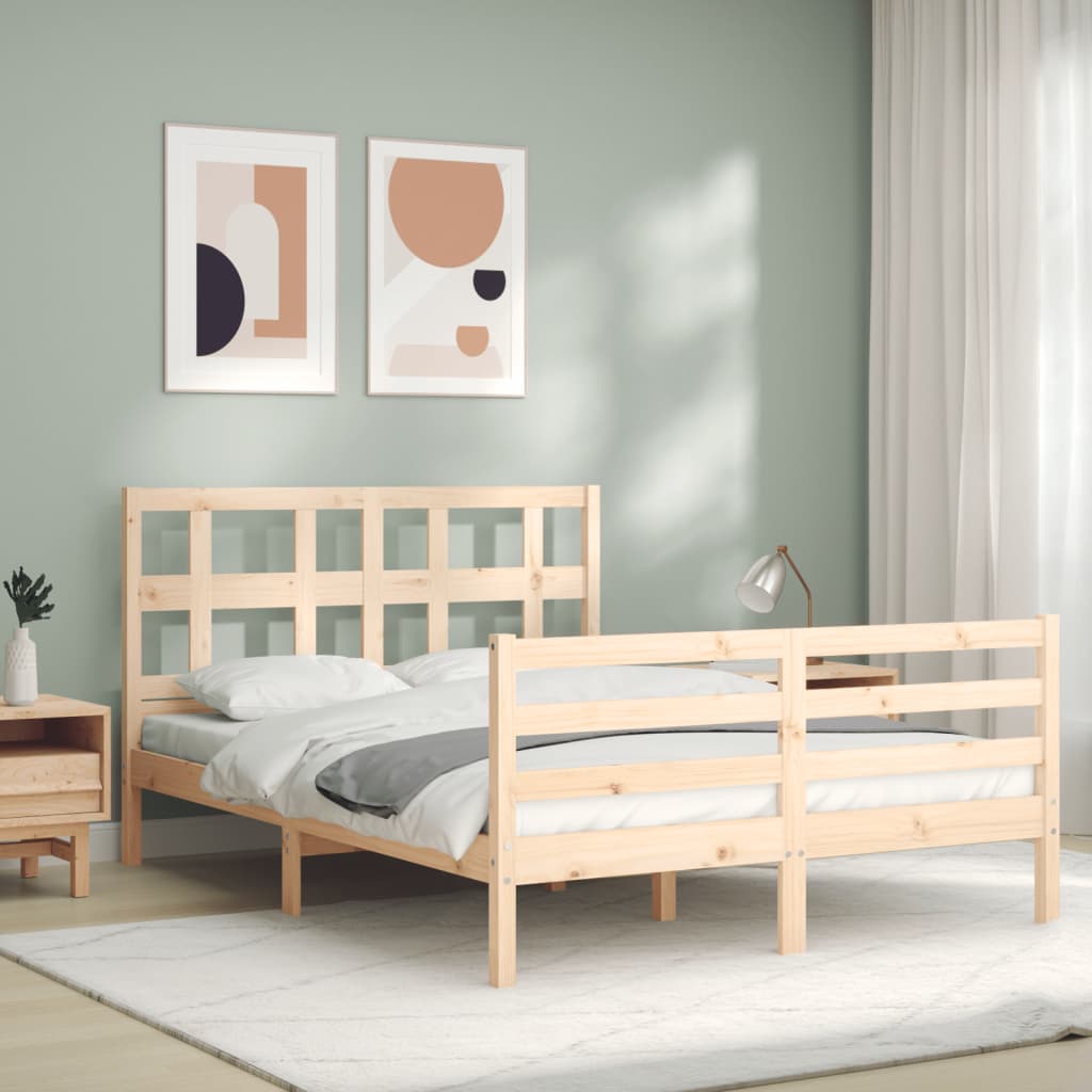 Bed Frame without Mattress Small Double Solid Wood