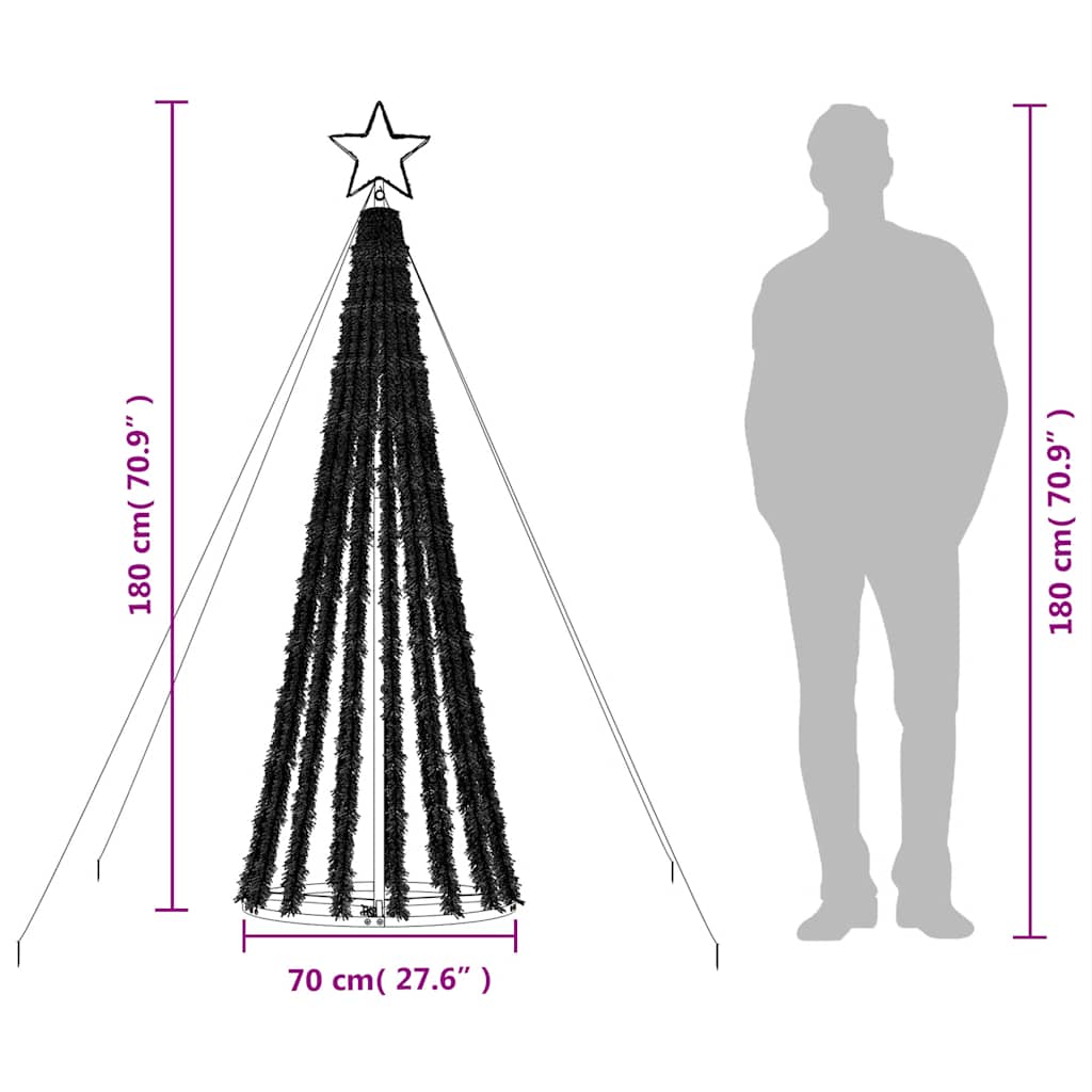 LED Christmas Tree 275 LEDs Colourful 180 cm