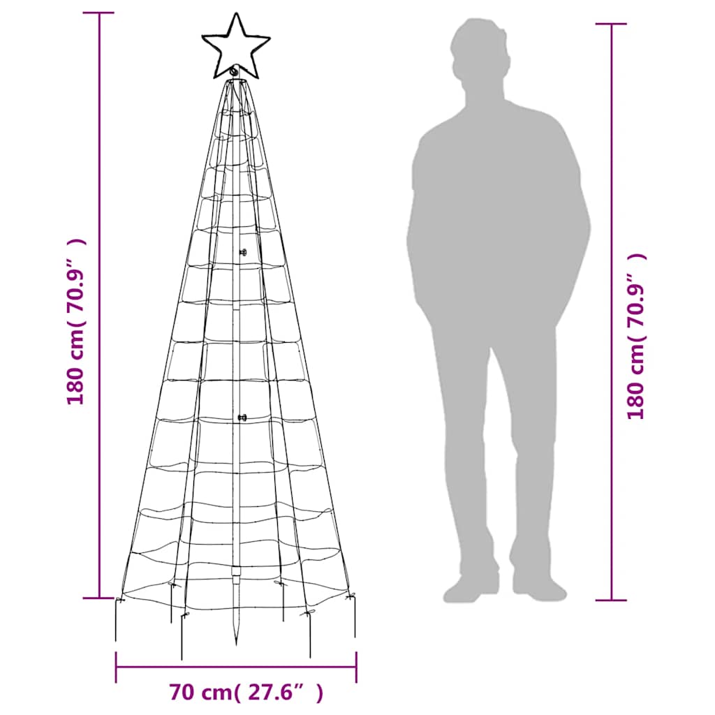 LED Christmas Tree with Spikes 220 LEDs Warm White 180 cm