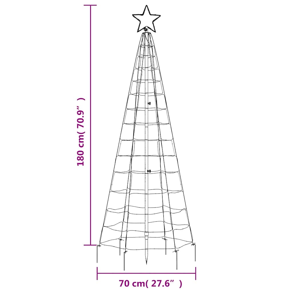 LED Christmas Tree with Spikes 220 LEDs Cold White 180 cm